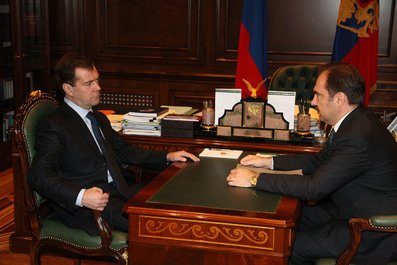 С Председателем Пенсионного фонда России Антоном Дроздовым.