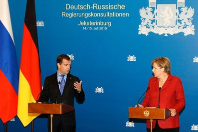 Пресс-конференция по итогам российско-германских переговоров.