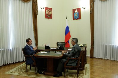 С губернатором Астраханской области Александром Жилкиным.